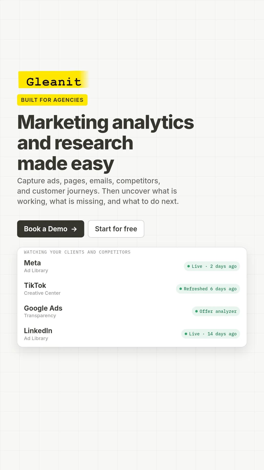 Gleanit static ad